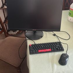 144 Hz Monitor, HyperX Mechanical Keyboard And HyperX Pulsefire Haste Wired Mouse 