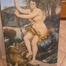 🔥 Vintage Oil Painting Canvas – Signed M. Fischer