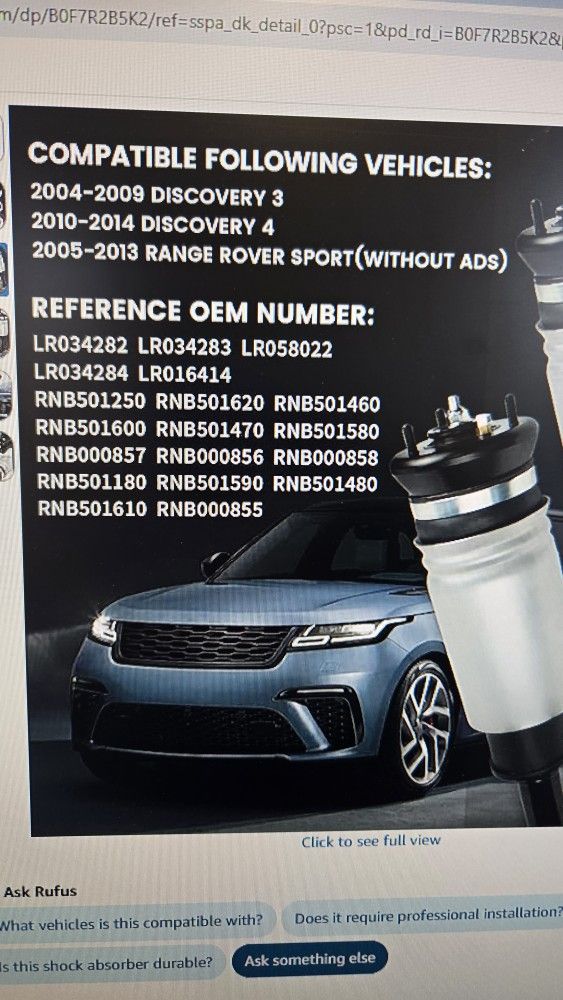 2 Struts For Range / Land Rover