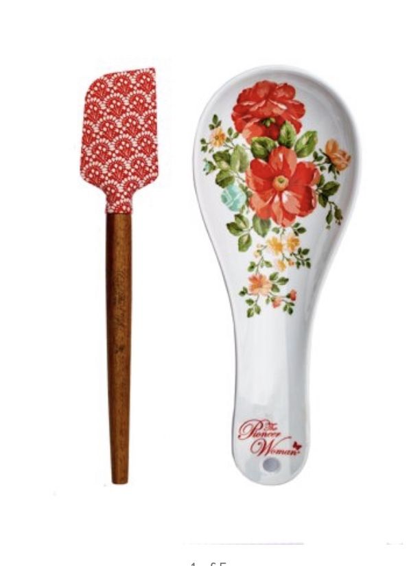 New! Pioneer Woman Spoon rest and Spatula Set