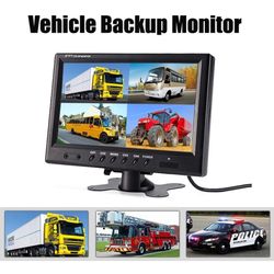 9" TFT LCD Split Screen Quad Monitor CCTV Security Surveillance Car Headrest Video Display,