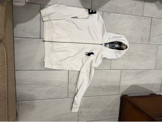 White Vintage Polo zip up hoodie