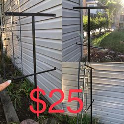 2 Garden Iron Plant Stands 4 holes each one to attach wire rope