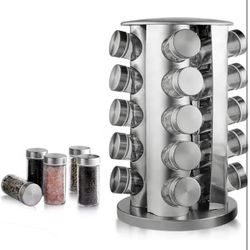 Revolving Spice Rack with 20 Jars