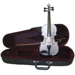 Full Size Silver Violin with Case and Bow+Extra