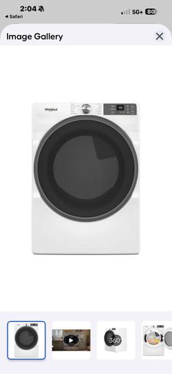 NEW WHIRLPOOL. GAS. 7.4 cuft. DRYER WITH A FACTORY WARRANTY 7/18/26