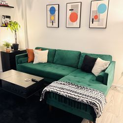 Green Couch / Sectional Sofa
