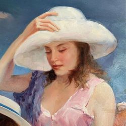 Magnificent Large 41” x 51” framed original painting by Jimenez