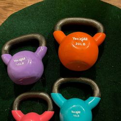 Multicolor Kettle Bells 5,10,15,20 Lbs 