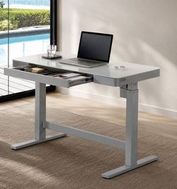 Height-Adjustable Electric Standing Desk with Storage Drawer
