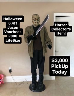 RARE 2008 Halloween 6.4ft Tall Jason Voorhees Animatronic LifeSize Prop Decoration Collectible