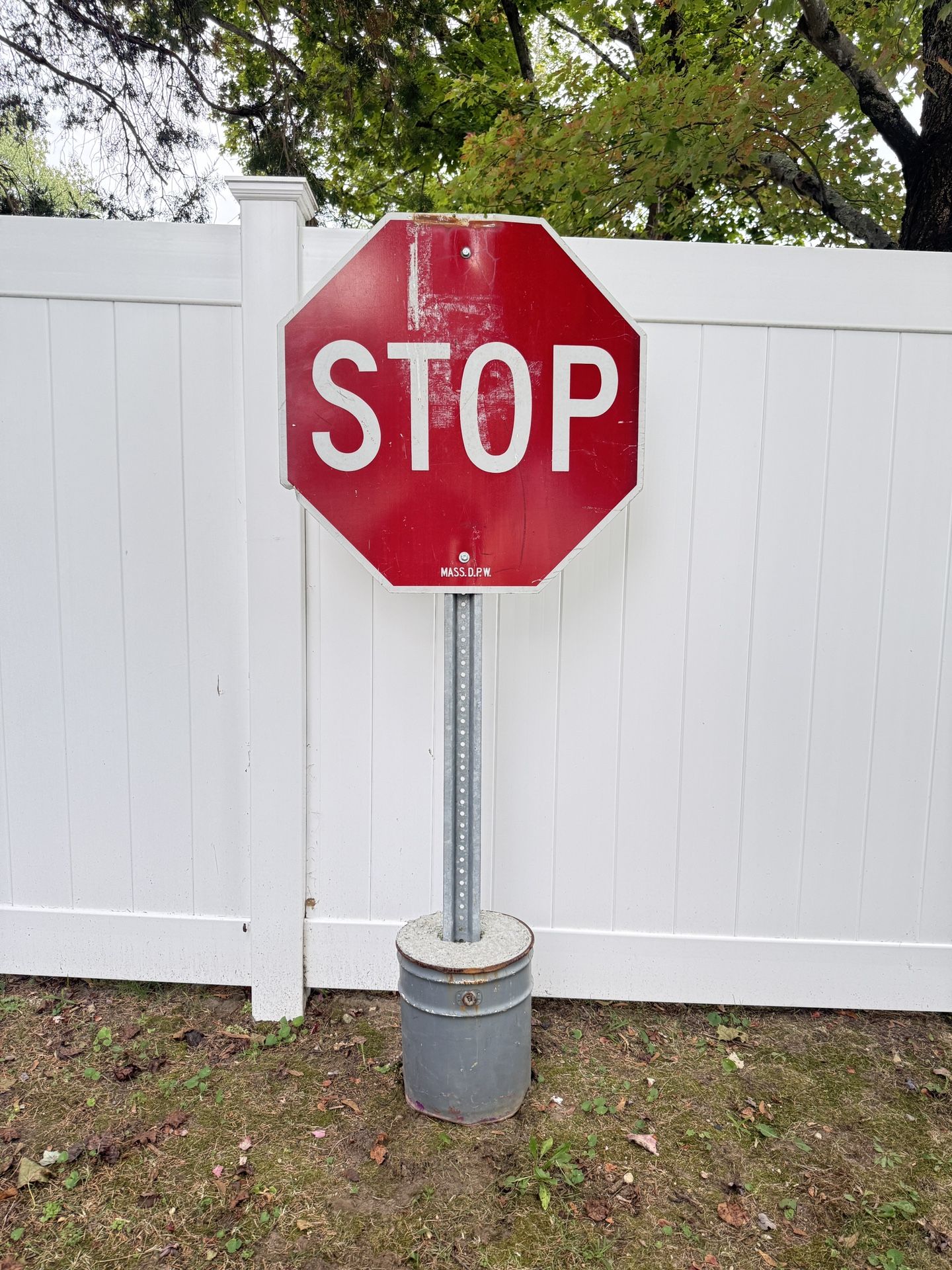 Retired Mass.D.P.W STOP Sign