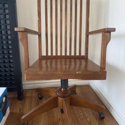 Solid Wood Desk Chair With Wheels $75 