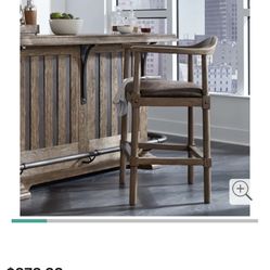 Delacora DS-D228-413-501 Pipe Creek 25" Wide Rustic Farmhouse Bar Stool
