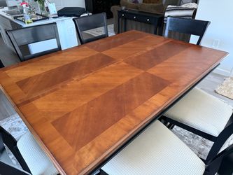Wood Dining Table with Extension Leaf