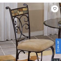 4  Dining Chairs With Or w/o 2 swivel Bar Stools 