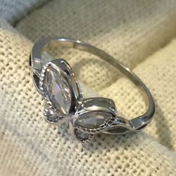 NEW Sterling Silver & CZ Butterfly Ring - Sizes 8 & 9