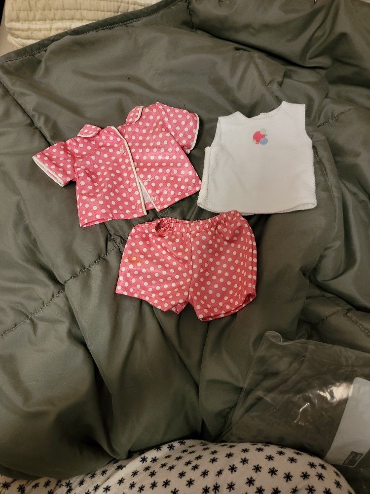 American Girl pink and white polka dot pajama set 2002