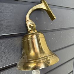 7" Wall Hanging Brass Polished Nautical Ship Bell
