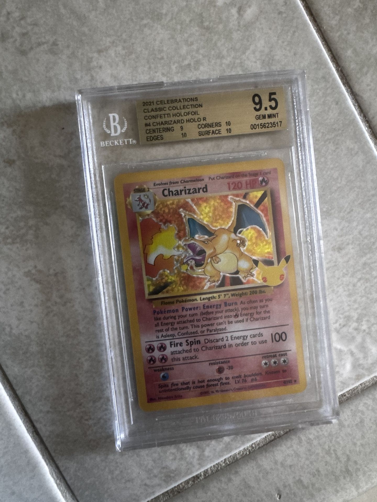 BGS Celebrations Charizard 9.5