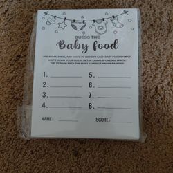 Baby Shower Game Cards