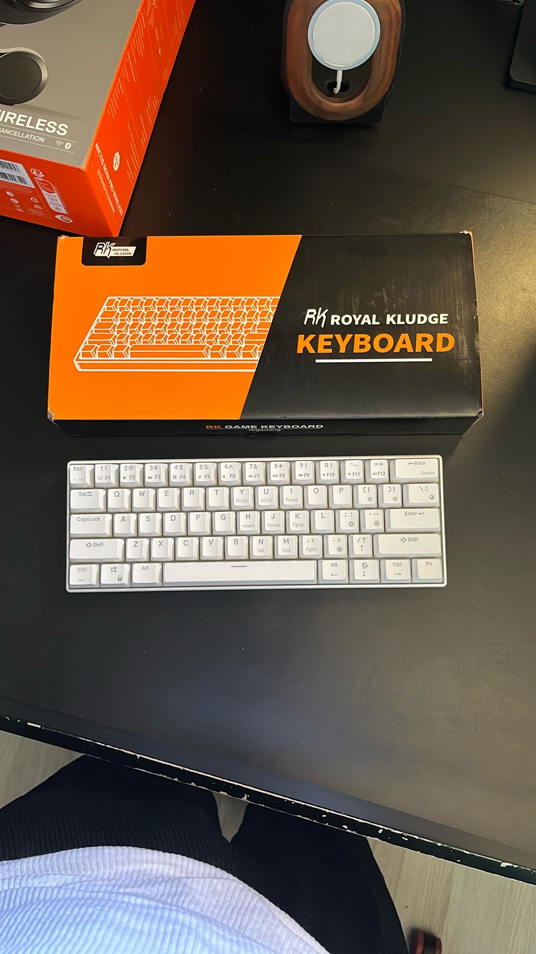 Royal Kludge RK61 Mechanical Keyboard – Brown Switches (White, RGB)