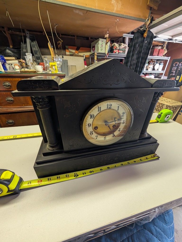 Antique Junghans Marble Slate Mantel Clock