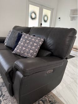 Recliner leather sofa