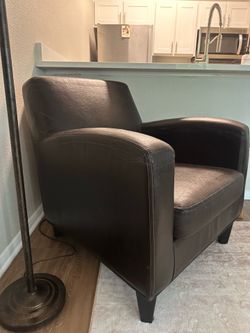 Faux Leather Chair | Dark Brown