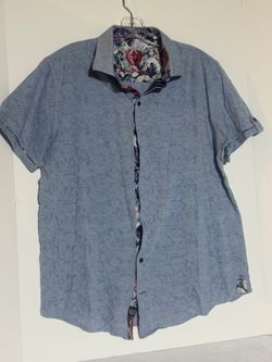 Au Noir Large button down blue The Great Wave Off Kanagawa