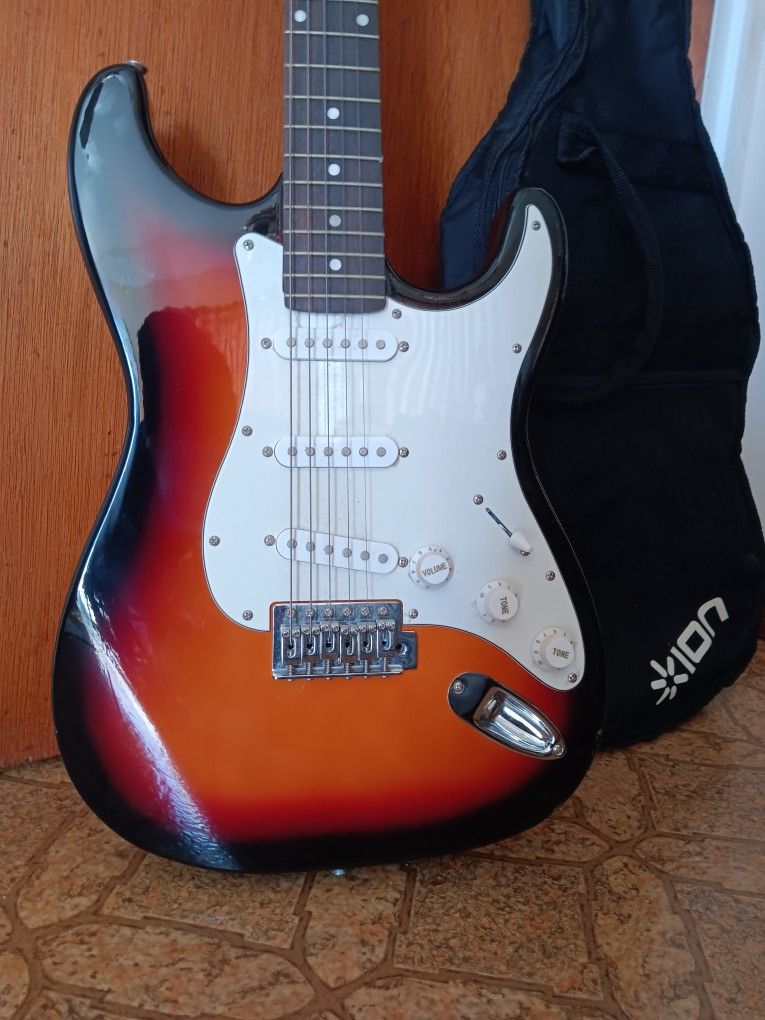 Ion Sunburst Electric Guitar And Carry Backpack