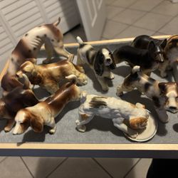 Vintage Japan, porcelain dog collection