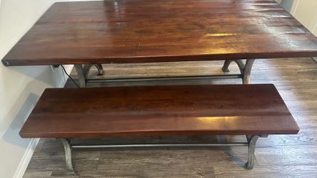 Dining table and bench