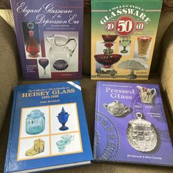 4 Hardback Glassware Books. All Like New. (Johnstown Ohio)