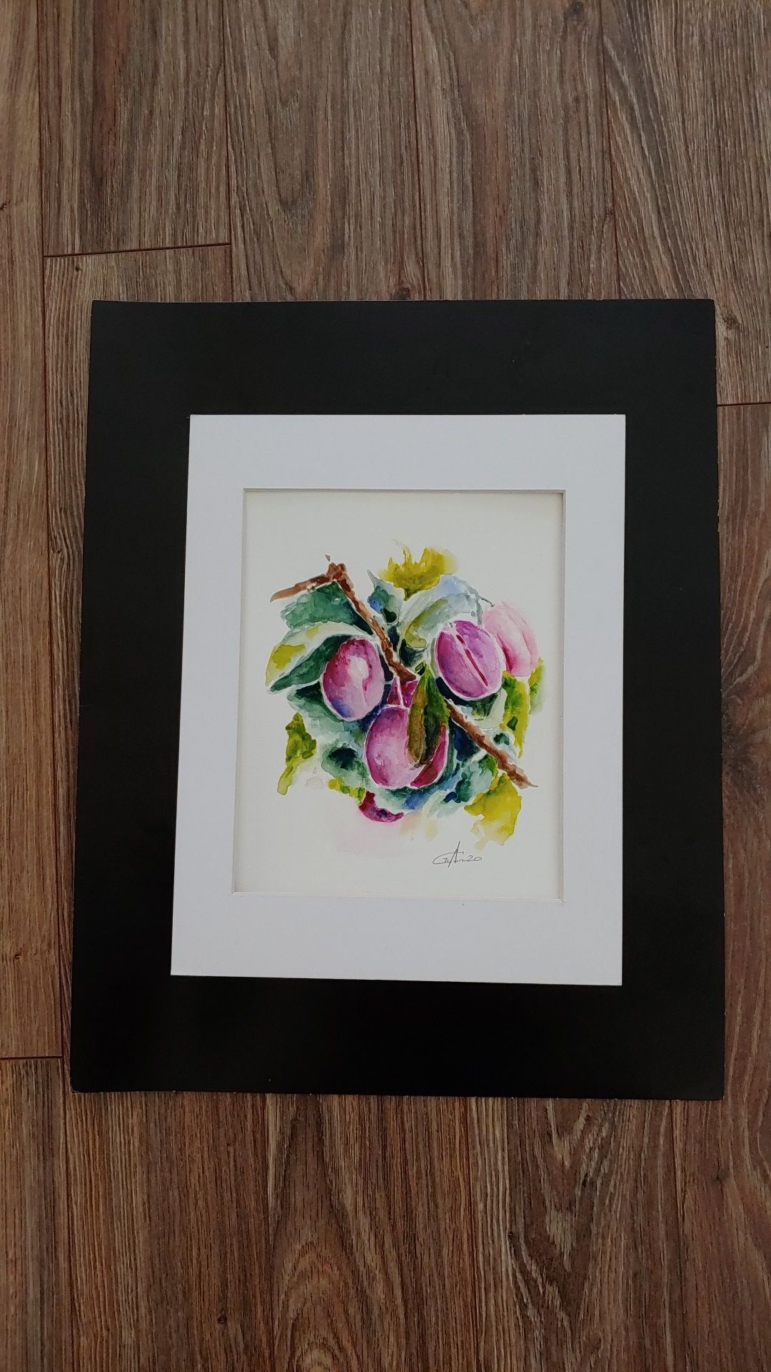 Watercolor painting,"wild plum"12×12