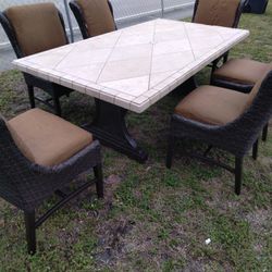 Outdoor Furniture Set 6 Chairs 