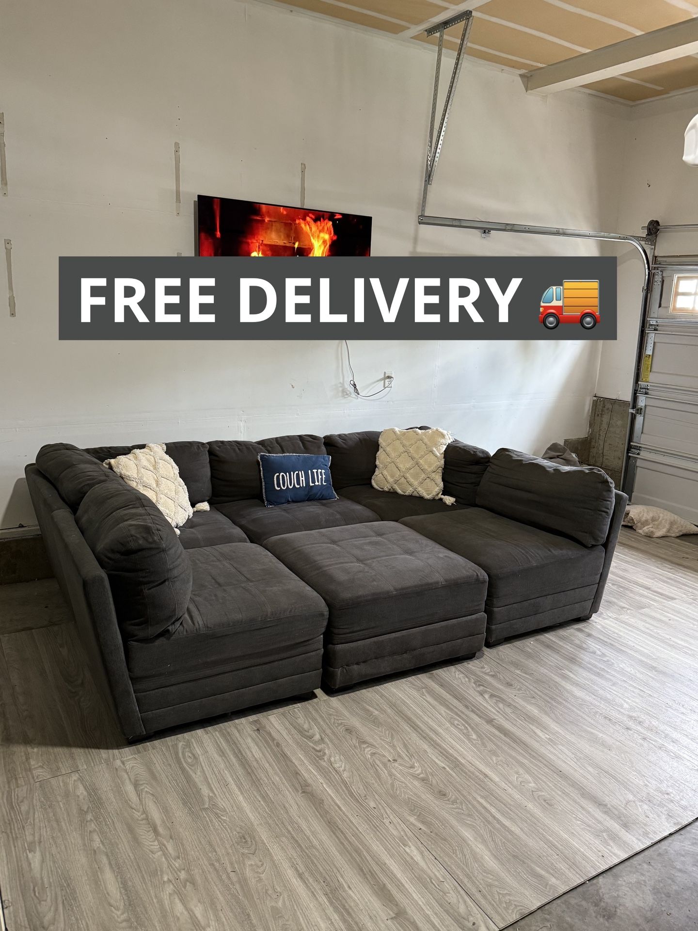 Gray Modular Sectional Couch 🛋️ - FREE DELIVERY 🚚