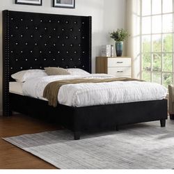Brand New Black Queen Size 6foot Tall Bed Frame With New Mattress/Fast Delivery