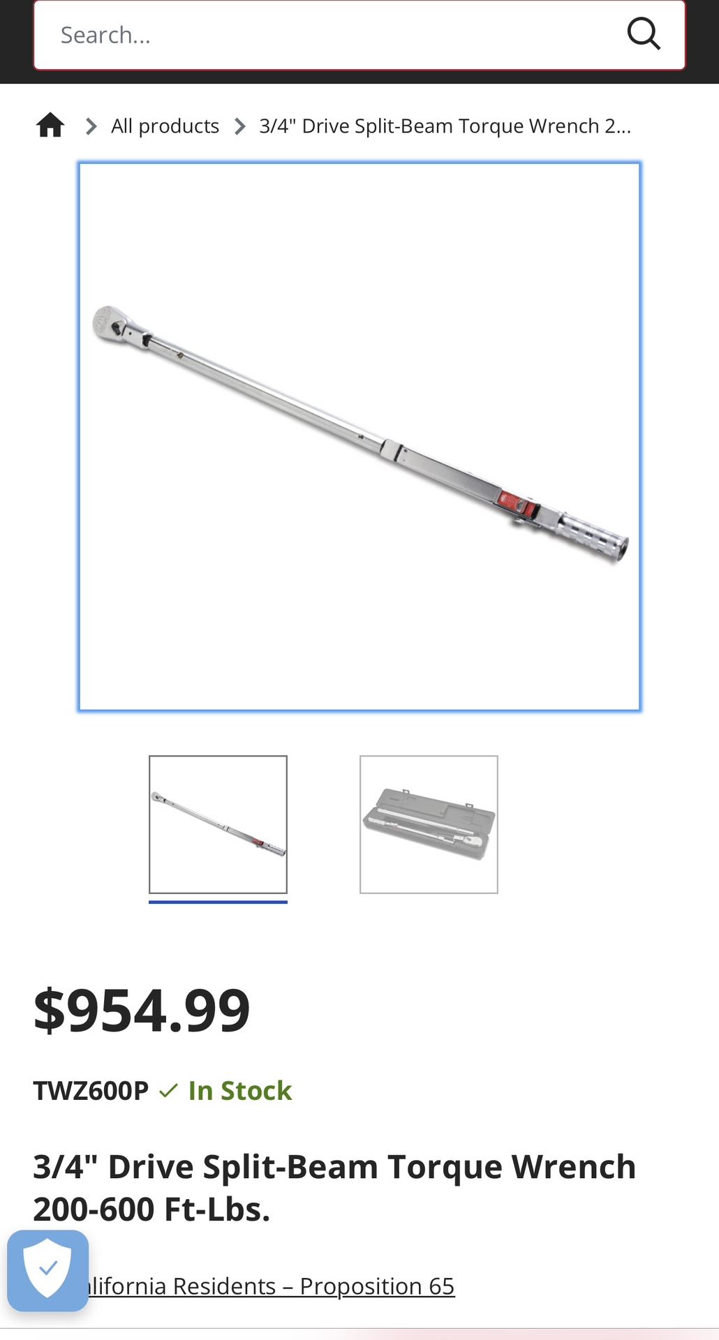 Mac Tools 3/4” Drive Split Beam Torque Wrench