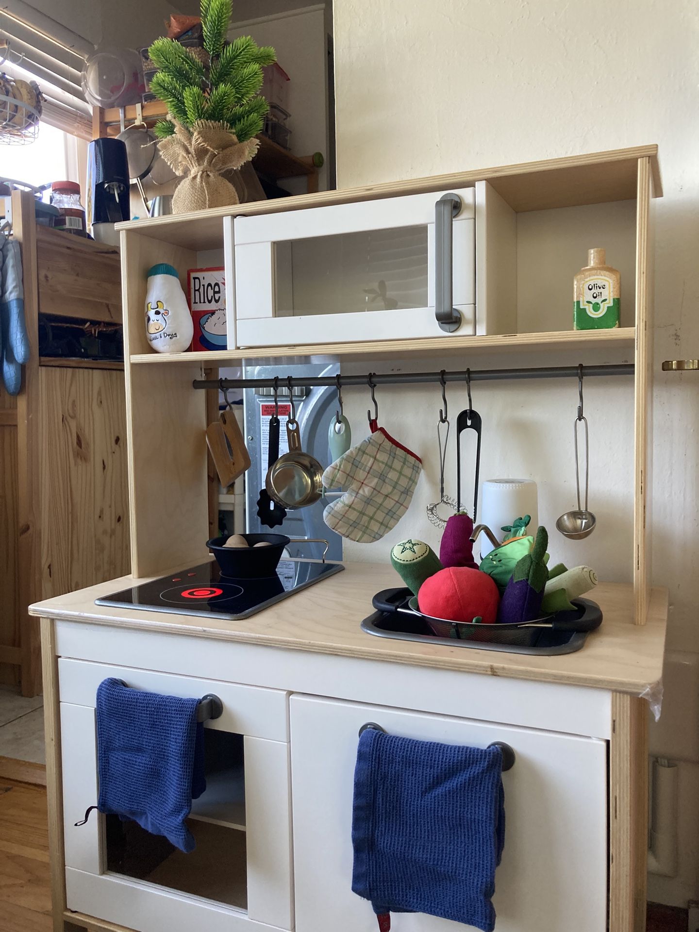 IKEA Fully Funcional Play Kitchen + Table And Chair + Pots And Pans + Toy Food
