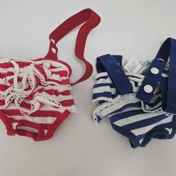  Dog Diaper Striped Suspender-set of 2