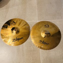 15” Zildjian A Custom hi hat cymbals