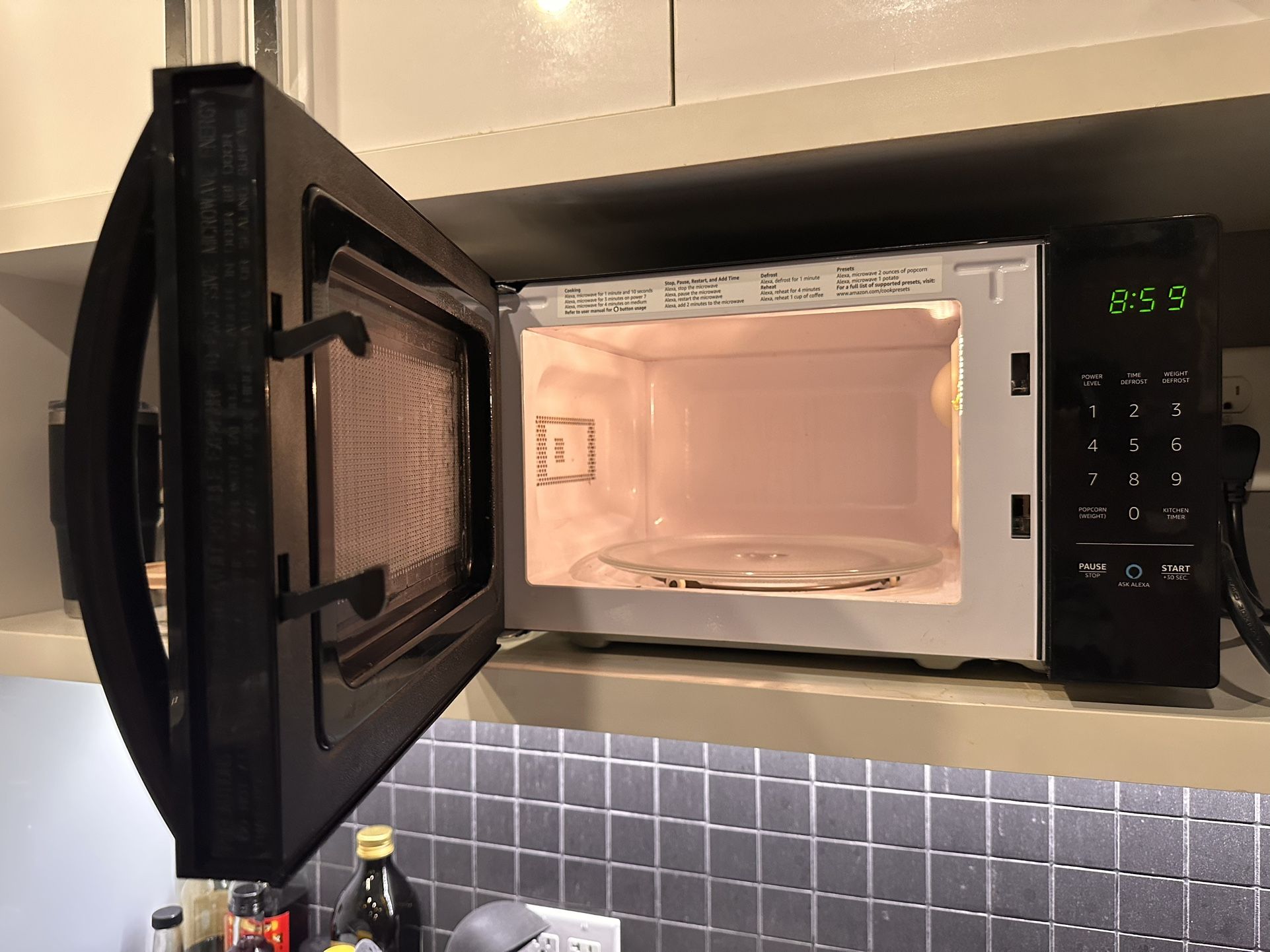 Black Microwave with Alexa