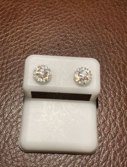 925 Silver Earrings.32 CT VVS D-Color
