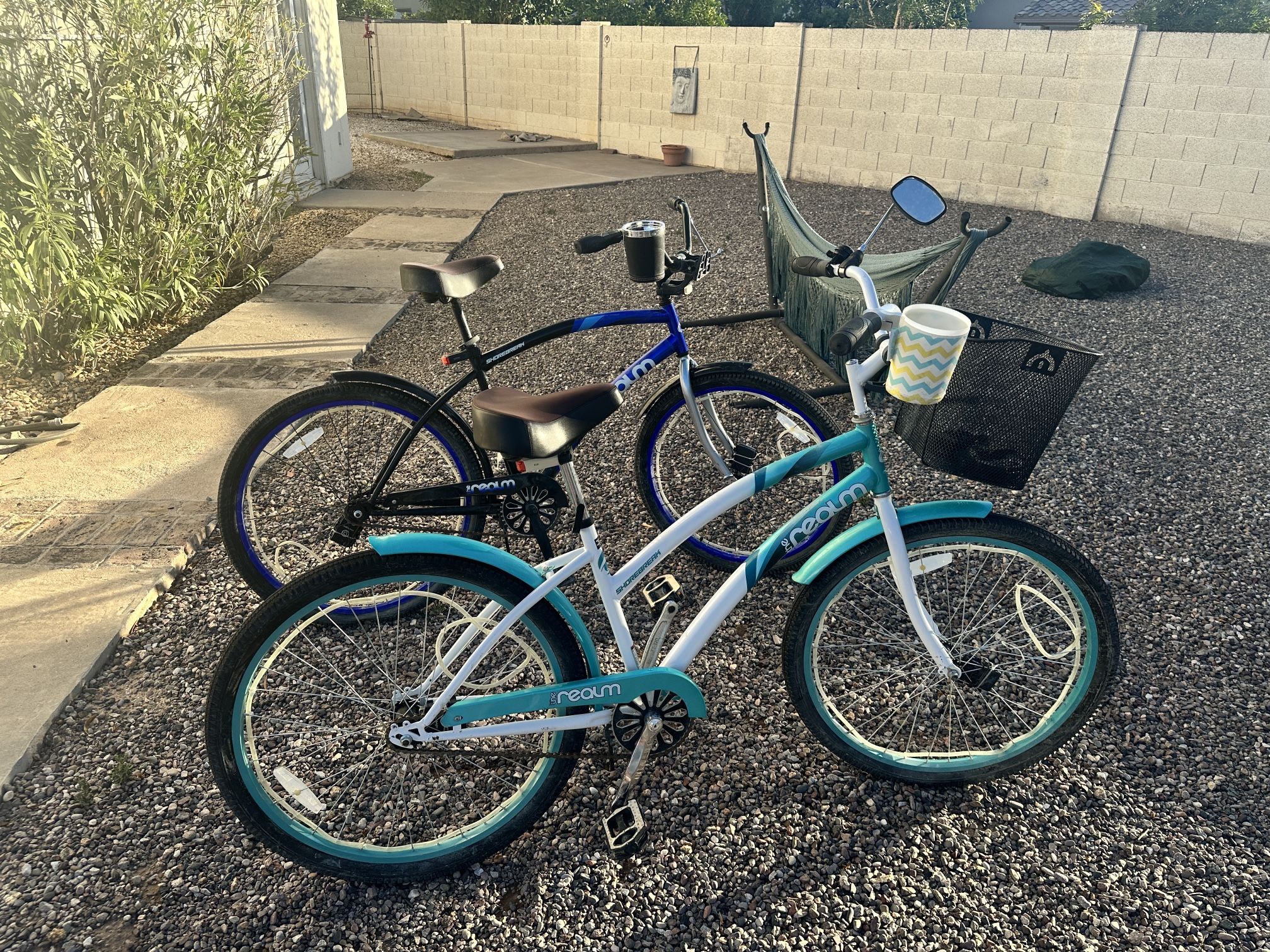 2 Cruiser Bicycles Bikes with accessories