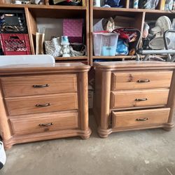 Two Solid Wood Bedside Tables 