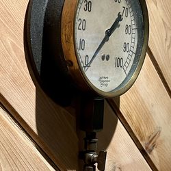 Vintage Industrial Temperature Gauge - Jas. P. Marsh - Chicago - Factory Steampunk Decor