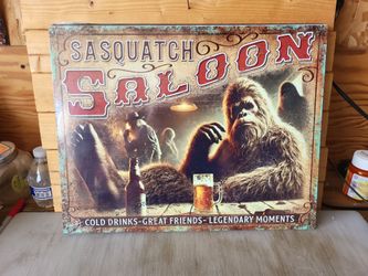 Sasquatch Saloon Novelty Metal Tin Sign 13"x16"