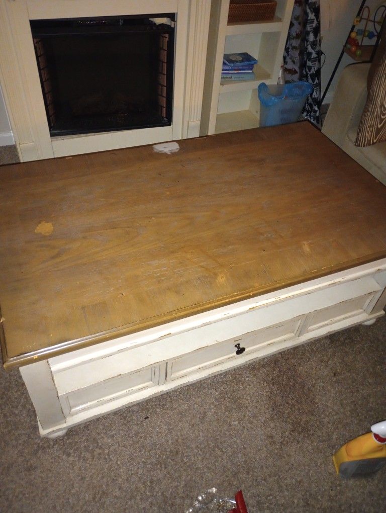 Rustic Farmhouse Pull Up Coffee Table Solid