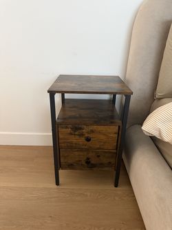 Brown wood nightstand- set of 2
